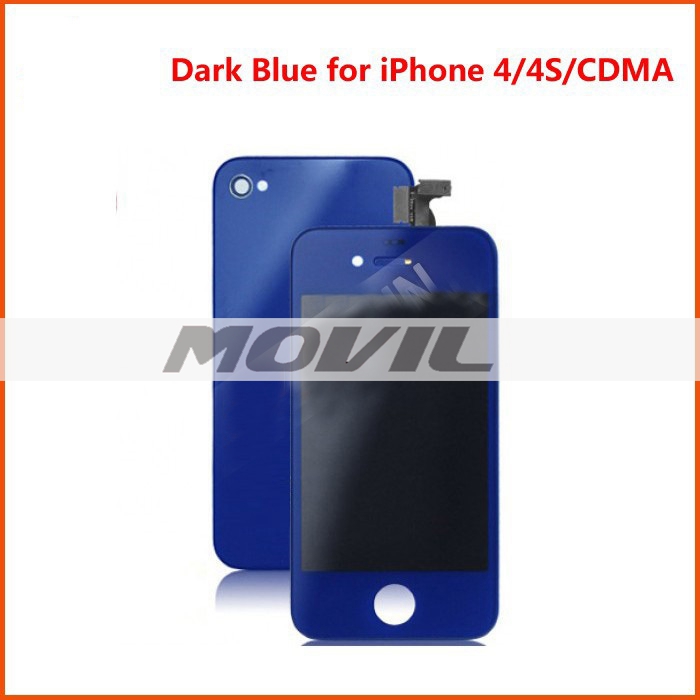 Replacement Colorful LCD Display with Touch Screen Digitizer For iPhone 4 4G 4S dark blue
